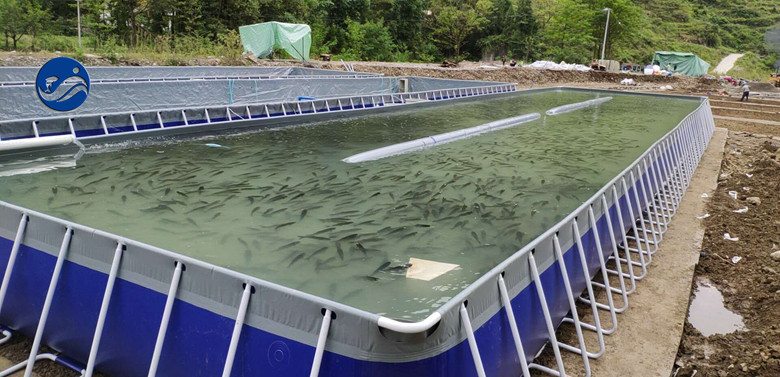 貴州遵義移動鋼架跑道式流水槽養(yǎng)魚項目